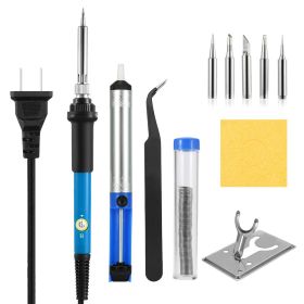 11pcs Soldering Iron Kit 60W 110V Electric Soldering Iron Kit Adjustable Temperature Welding Soldering Iron Solder Tip Kit