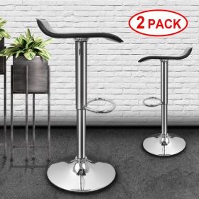 iMounTEK 2Pcs Bar Stool 360wivel PU Leather Chair Air Lift Height Adjustable Pub Home Black