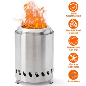 5.51÷.87in Portable Table Top Fire Pit Smokeless Stainless Steel Campfire Stove Pellets Wood Burning Camp Stove with Carry Bag