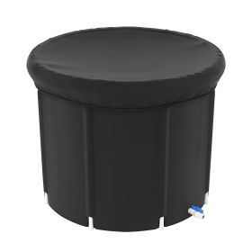 97Gal Large Size Ice BathTub with Cover for Adults Athletes Recovery Cold Water Therapy Outdoor Portable Cold Plunge Tub 660LBS Load Capacity 33.46x29