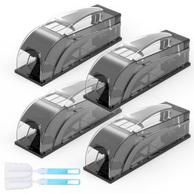 4Pcs Humane Live Mouse Trap Reusable Rat Rodent Trap Catch Release Cage with Top Handle Safe for Family Children Pets Easy Setup