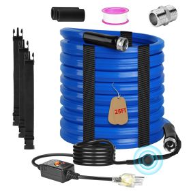 25FT Heated Water Hose for RV with Thermostat Water Line Anti Freeze Protection Down to -45 5/8	nner Diameter Heated Drinking Water Hose for Home