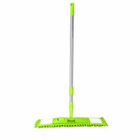 Microfiber Mop Metal Floor Dust Hairs Cleaning 360otatable Washable Refill Pads Hard Handle (Green)