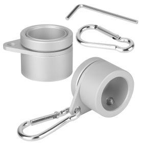 2Pcs Aluminum Alloy Flag Pole Rings 360otating Freely Flag Mounting Clips Spinning Flag Pole Kit Fit 0.75-1In Diameter Flag Pole