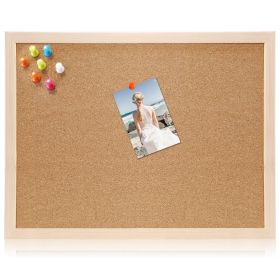 Notice Cork Board Double Sided Bulletin Board w/ Wood Frame Pushpin Hangers Hemp Rope for School Home Office Shop (Option: 90_6g0)