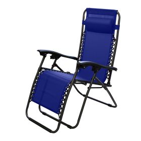 Zero Gravity Lounge Chair 330lbs Load Foldable Recliner Chair w/ Stress Relief Pillow Patio Poolside Beach Lying Chair (Option: Bg(Blue)(1PC)