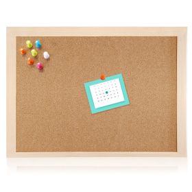 Notice Cork Board Double Sided Bulletin Board w/ Wood Frame Pushpin Hangers Hemp Rope for School Home Office Shop (Option: 40_3g0)