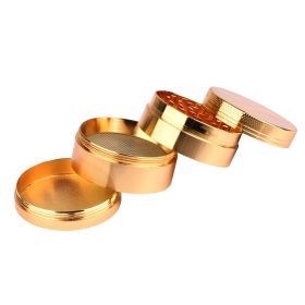 Magnetic Herb Spice Tobacco Grinder 2-inch 4-Piece Zinc Alloy Crusher Kitchen Mill with Pollen Scraper (Option: rignder(Copper)