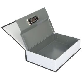 Portable Book Safe with 3-Digit Combination Lock Diversion Safe Money Jewelry Storage Box (Option: Black_Mg)