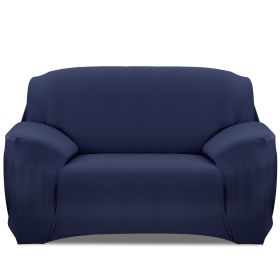 Sofa Cover Printed Stretch Sofa Furniture Cover Soft Sofa Slipcover Polyester Furniture Protector Cover (Option: NavyBLgU_2S)