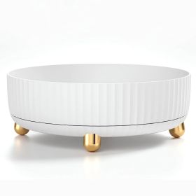 Rotating Makeup Organizer 360pinning Perfume Cosmetic Storage Tray 22LBS Load Countertop Seasoning Container for Lotion Lipstick (Option: gWhite)