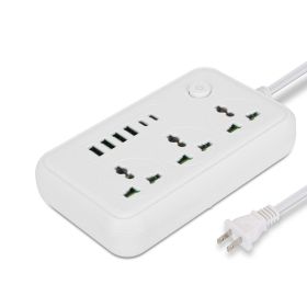 Power Strip with 5.9FT Extension Cord 3 AC Outlets and 4 USB A Ports 2 USB C Port 2500W Wall Mount Outlet Extender for Home Office Dorm Travel (Option: 9Portg_White)