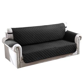 Reversible Sofa Cover Chair Loveseat Couch Microfiber Slipcover Cushion Furniture Protector Shield Water-Resistant w/ Elastic Strap for Kids Pet Dog C (Option: 3S_Blagck)