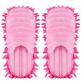 Mop Slippers Unisex Detachable Floor Mopping Shoes Microfiber Dusting Slippers for House Bathroom Kitchen Livingroom (Option: Pink_gS)