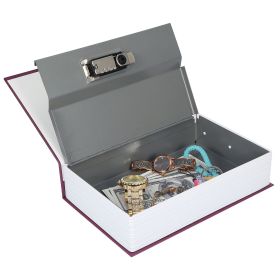 Portable Book Safe with 3-Digit Combination Lock Diversion Safe Money Jewelry Storage Box (Option: Red_M)_ge(Red_M)