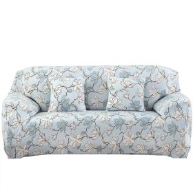 Sofa Cover Printed Stretch Sofa Furniture Cover Soft Sofa Slipcover Polyester Furniture Protector Cover (Option: MangnogliaBLU_3S)