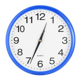 Round Wall Clock Silent Non-Ticking 10-inch Precise Quartz Battery Operated Hanging Clock for Home Office School (Option: NgavyBlue)