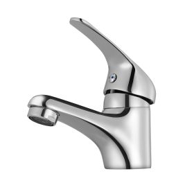 Bathroom Sink Faucet Single Handle One Hole Basin Cold/Hot Mixer Tap Brass Construction Chrome Finish UK Standard (Option: Tap_GgPCT1971)