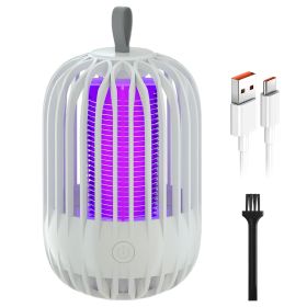 900V High Voltage Cordless Indoor Bug Zapper Type C Rechargeable Mosquito Lamp Trap Portable Electric Mosquito Killer with Hanging Strap Night Light f (Option: White)g_GPCT53)
