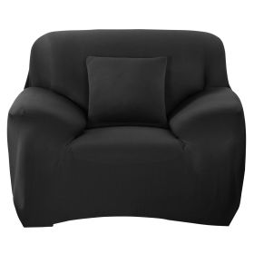Sofa Cover Printed Stretch Sofa Furniture Cover Soft Sofa Slipcover Polyester Furniture Protector Cover (Option: BLK_1Sg)