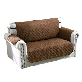 Reversible Sofa Cover Chair Loveseat Couch Slipcover Microfiber Cushion Furniture Protector Shield Water-Resistant w/ Elastic Strap for Kids Pet Dog C (Option: 2S_Chogcolate)