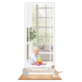 Mesh Door Screen Enhanced Scratch-Proof Heavy Duty Pet Proof Screen with Double Sided Zipper for Home Bedroom Living Room Kitchen (Option: 80_21g0CM)