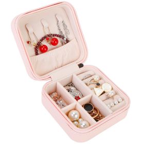 Mini Jewelry Storage Box Portable Ring Earring Necklace Storage Travel Case PU Leather Jewelry Organizer Gift (Option: Pink)g_GPCT28)