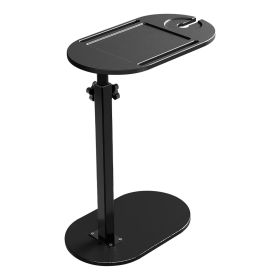 C-Shaped Bathtub Tray Table With Adjustable Height 360otatable Desktop Freestanding Bath Caddy Against Wall Couch Bed Sofa Side Table (Option: leg(Black)