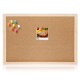 Notice Cork Board Double Sided Bulletin Board w/ Wood Frame Pushpin Hangers Hemp Rope for School Home Office Shop (Option: 60_4g5)