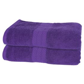2Pcs Bath Towels 31.5X55.1 Inch Cotton Towel Set 700 GSM Bath Sheet Quick-Dry Head Wrap (Option: Augbergine)