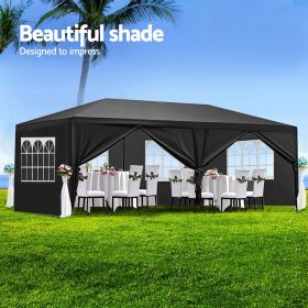10'x10'20'30' Party Canopy Tent Outdoor Gazebo Pavilion Event w/ Removable Walls (size: 10'x20' with 6 Walls-Black)