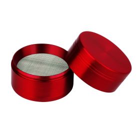Magnetic Herb Spice Tobacco Grinder 2-inch 4-Piece Zinc Alloy Crusher Kitchen Mill with Pollen Scraper (Option: rignder(Red)