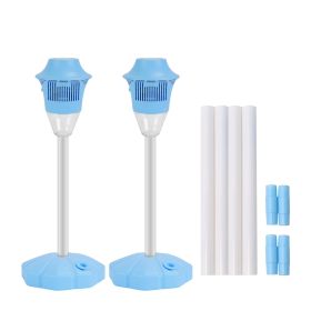 2Pack 3 In 1 Standing Bubble Machines with Colorful Lights and Music Rechargeable Bubble Maker Stands with 2 Modes 3 Adjustable Height for Party Weddi (Option: inge(Blue)