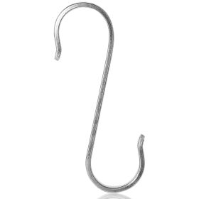 5 Pcs Flat S Stainless Steel Hooks Heavy Duty Hook Hangers for Kitchen Bathroom Closet Store (Option: M)glHook(M)