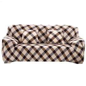 Sofa Cover Printed Stretch Sofa Furniture Cover Soft Sofa Slipcover Polyester Furniture Protector Cover (Option: Chequegr_3S)