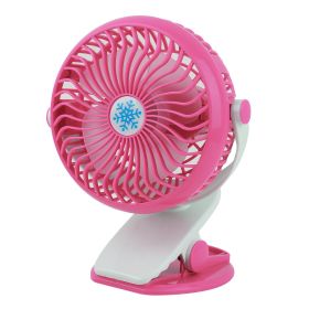 Clip Fan Rechargeable Battery USB Rotation Fan Speed Adjustable Low Noise For Home Office Desk (Option: Pinkg)