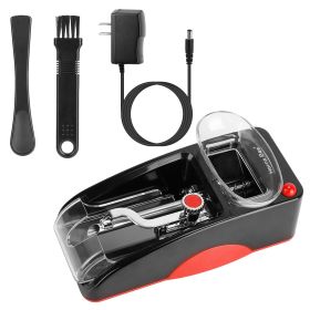 Electric Cigarette Rolling Machine Automatic Tobacco Roller Maker DIY Smoking Tool w/ Transparent Tobacco Hopper Collection Container Brush (Option: legr(Red)